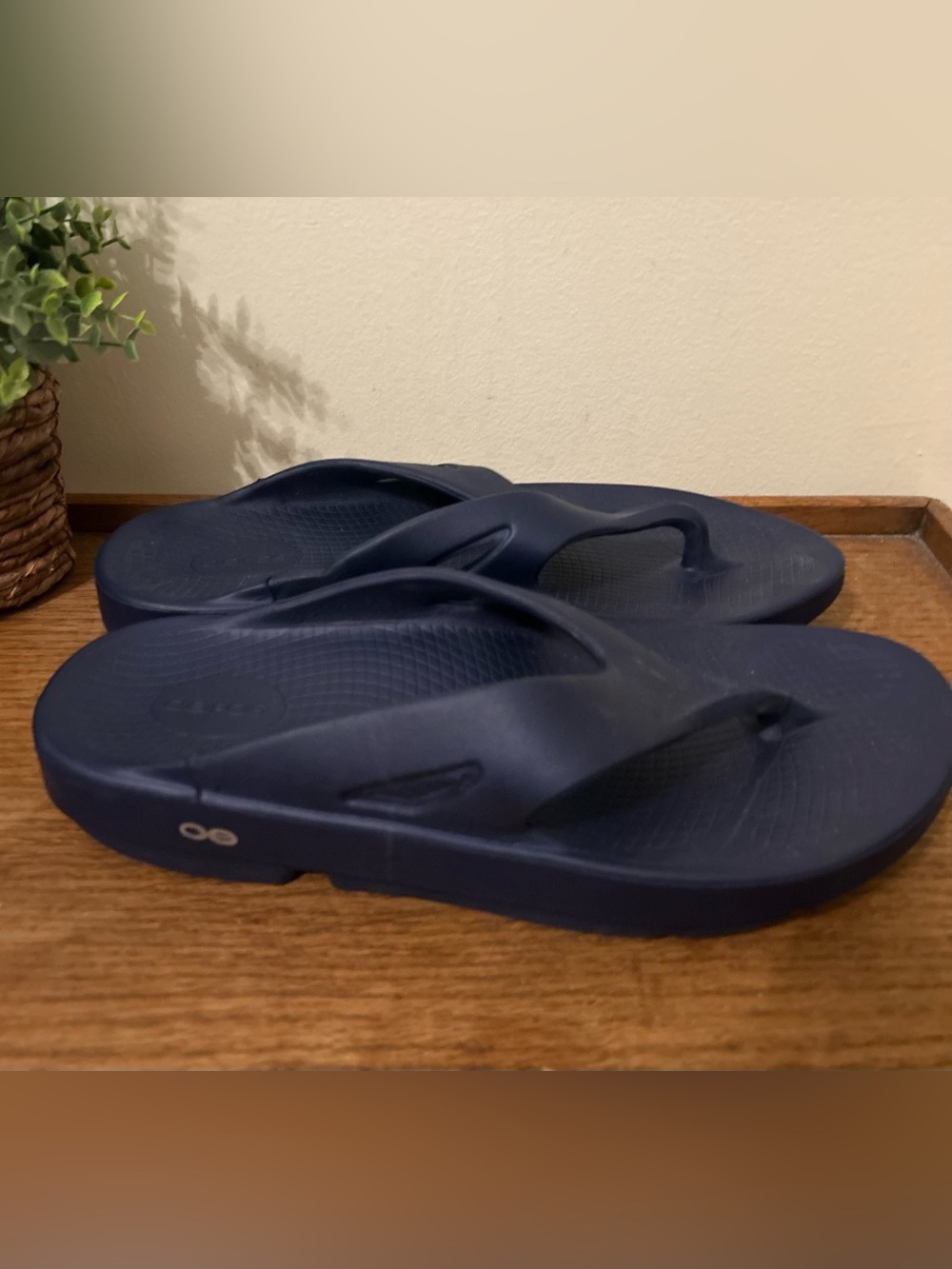 OOFOS Original Blue Recovery Slide Thong Casual Comfort Sandals Size M12 W14